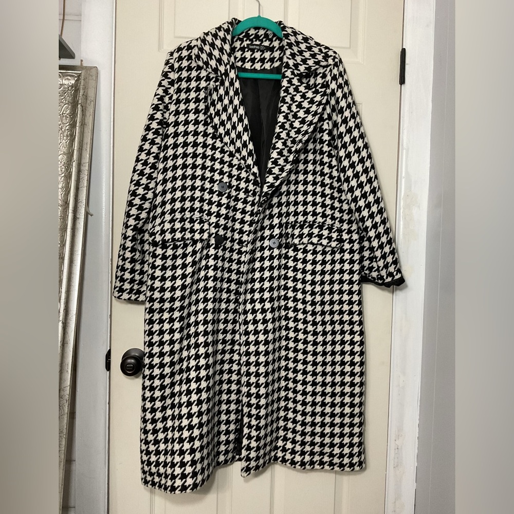 Boohoo Houndstooth Jacket Size 4